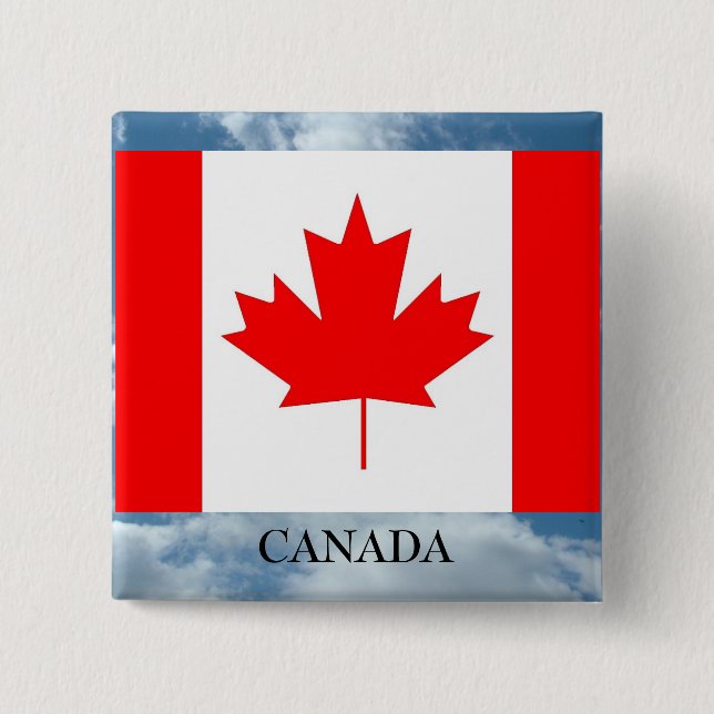 Macaron Carré 5 Cm Drapeau et épingle de pays (Devant)