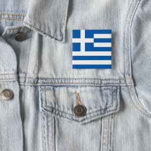 Macaron Carré 5 Cm Drapeau grec (Grèce)