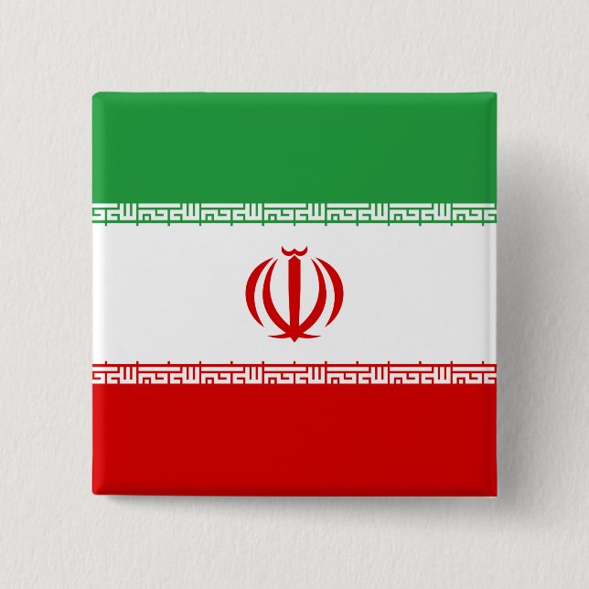 Macaron Carré 5 Cm Drapeau Iran (Iran) (Devant)