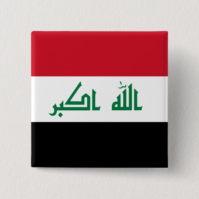 Macaron Carré 5 Cm Drapeau Iraq (Iraq) (Devant)