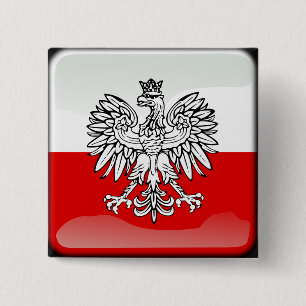 Macaron Carré 5 Cm Drapeau laqué polonais