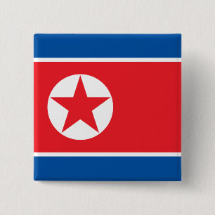 Macaron Carré 5 Cm Drapeau nord-coréen Juche socialiste communiste