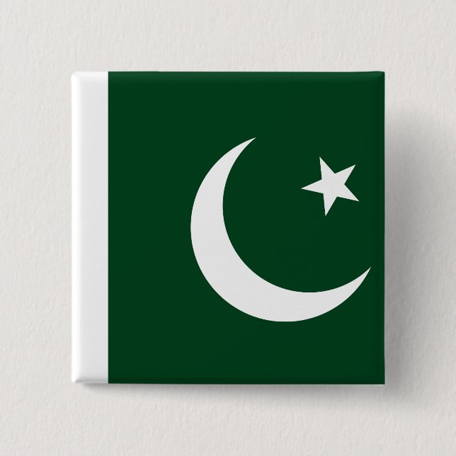 Macaron Carré 5 Cm Drapeau pakistanais (Devant)