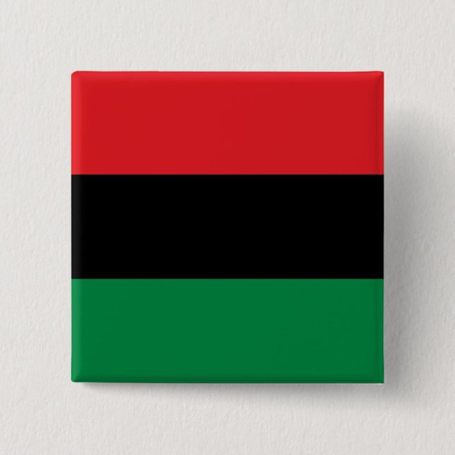 Macaron Carré 5 Cm Drapeau panafricain, Joyeux Kwanzaa (Devant)