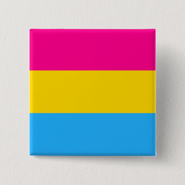 MACARON CARRÉ 5 CM "DRAPEAU PANSEXUAL DE FIERTÉ " (Devant)