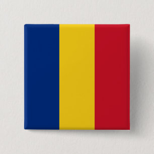 Macaron Carré 5 Cm Drapeau roumain (Roumanie)