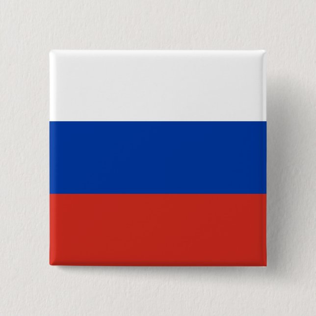 Macaron Carré 5 Cm Drapeau russe (Russie) (Devant)