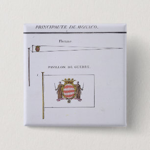 Macaron Carré 5 Cm Drapeaux du Monaco, d'un livre français des