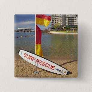 Macaron Carré 5 Cm Drapeaux et planche de sauvetage de surf