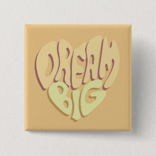 Macaron Carré 5 Cm Dream Big : Jaune Mots Positifs