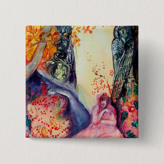 Macaron Carré 5 Cm DREAM D'OR / Méditation Yoga Jardin Zen (Devant)