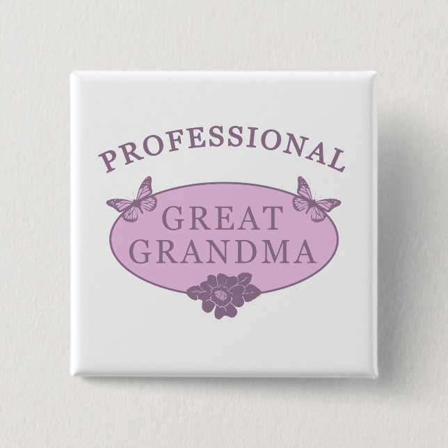 Macaron Carré 5 Cm Drôle Grand Grand Gag Grandma Cadeaux (Devant)