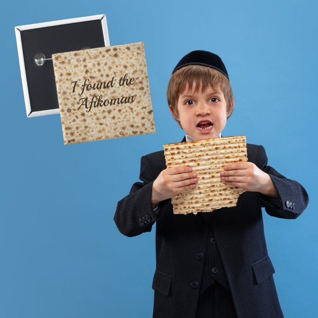 Macaron Carré 5 Cm Drôle Matzah Passover Seder J'ai trouvé Afikoman (Créateur téléchargé)