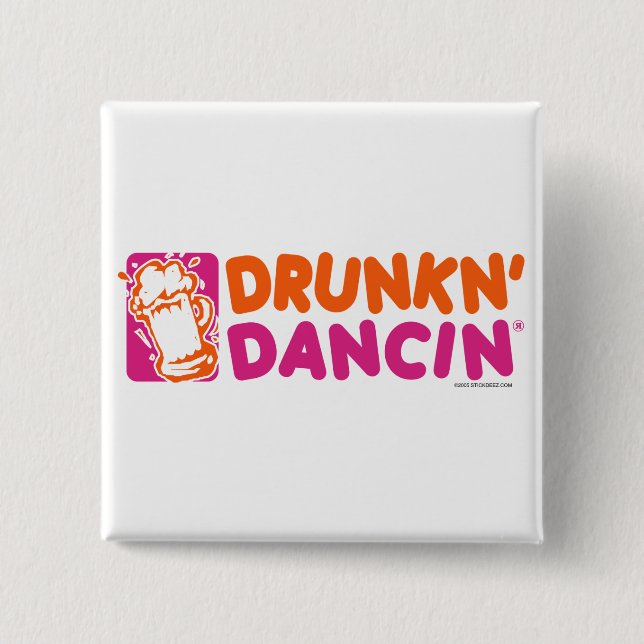 Macaron Carré 5 Cm Drunkn-Dancin - customisé (Devant)