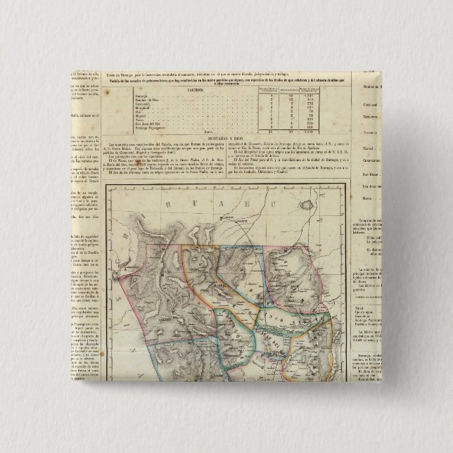 Macaron Carré 5 Cm Durango, Mexique (Devant)