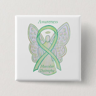 Macaron Carré 5 Cm Dystrophie musculaire Sensibilisation Lime Angel R