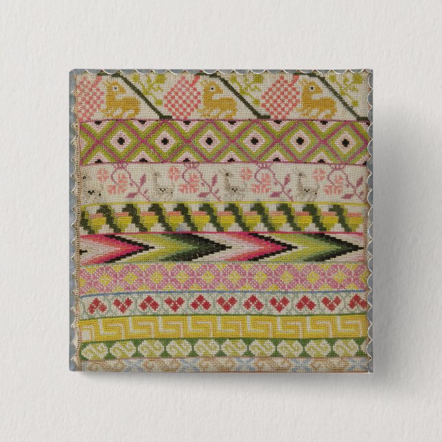 Macaron Carré 5 Cm Échantillonneur de broderie (Devant)