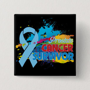 Macaron Carré 5 Cm Éclaboussure de couleur - survivant de cancer de