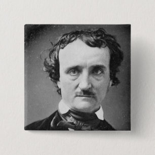 Macaron Carré 5 Cm Edgar Allan Poe ~ Portrait 1849