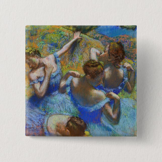 Macaron Carré 5 Cm Edgar Degas - Danseurs Bleus (Devant)