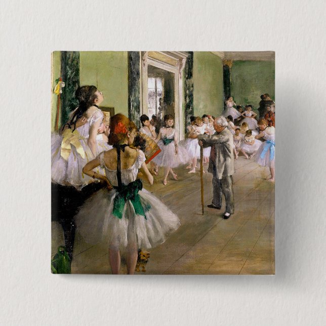 Macaron Carré 5 Cm Edgar Degas La Classe Danse (Devant)