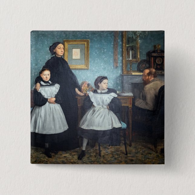 Macaron Carré 5 Cm Edgar Degas - La famille Bellelli (Devant)