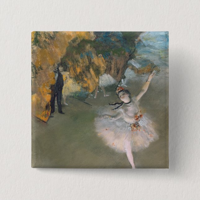 Macaron Carré 5 Cm Edgar Degas | L'étoile ou la danseuse sur scène (Devant)