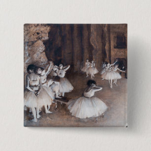 Macaron Carré 5 Cm Edgar Degas - Répétition de ballet sur scène
