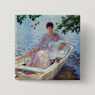 Macaron Carré 5 Cm Edmund Charles Tarbell Mère et enfant dans un bate