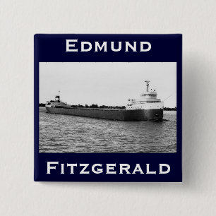 Macaron Carré 5 Cm Edmund Fitzgerald sur la rivière de St Clair