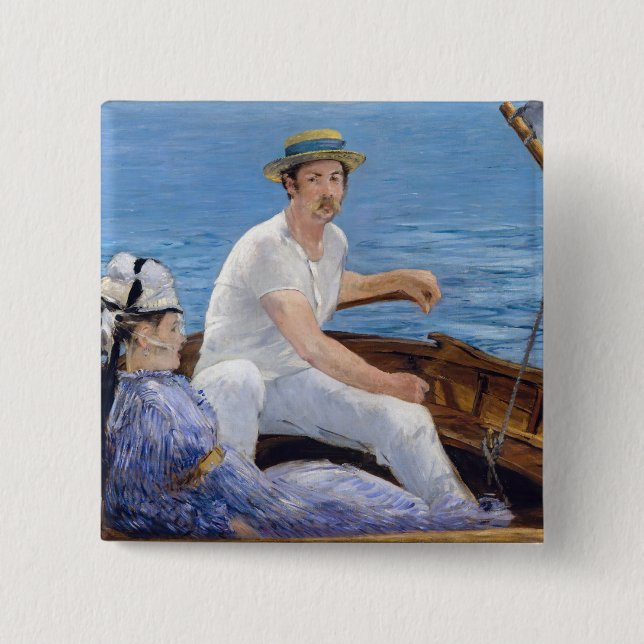 Macaron Carré 5 Cm Edouard Manet - Bateau (Devant)