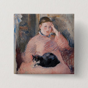 Macaron Carré 5 Cm Edouard Manet - Femme au chat
