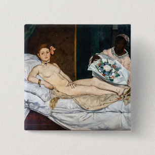 Macaron Carré 5 Cm Edouard Manet - Olympia