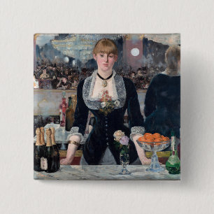Macaron Carré 5 Cm Edouard Manet - Un bar aux Folies-Bergere