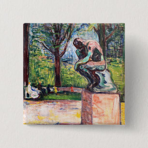 Macaron Carré 5 Cm Edvard Munch - Le penseur de Rodin