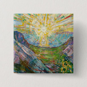 Macaron Carré 5 Cm Edvard Munch - Le Soleil 1916
