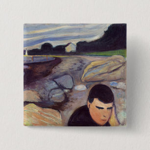 Macaron Carré 5 Cm Edvard Munch - Melancholy