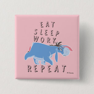 Macaron Carré 5 Cm Eeyore   Répéter le travail du sommeil