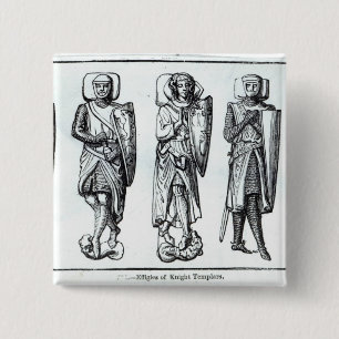 Macaron Carré 5 Cm Effigies des chevaliers Templars