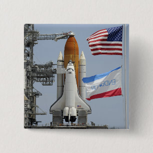 Macaron Carré 5 Cm Effort de navette spatiale sur la plate-forme de