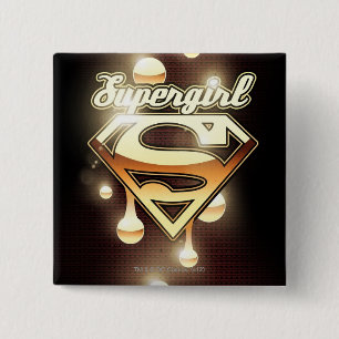 Macaron Carré 5 Cm Égouttements d'or de Supergirl