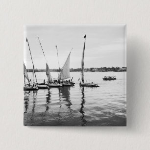 Macaron Carré 5 Cm Egypte luxueuse, Feluccas sur le Nil