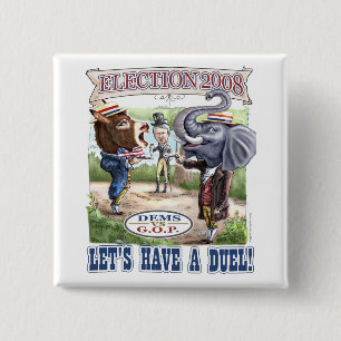 Macaron Carré 5 Cm Élection politique 2008 de duel de mascotte