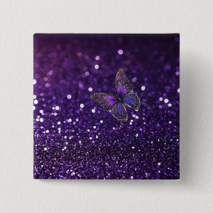 Macaron Carré 5 Cm Élégance Enchantante : Le Papillon Parkly Violet