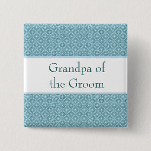Macaron Carré 5 Cm Élégant bouton de nom de mariage bleu clair
