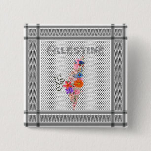 Macaron Carré 5 Cm Élégant Bouton Palestine Écharpe Palestine Broche 