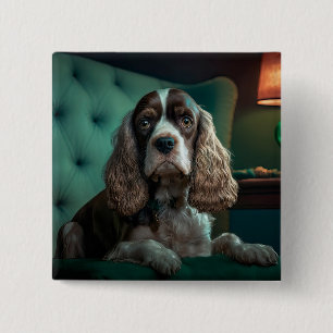 Macaron Carré 5 Cm Elégant Cocker Spaniel Classic Portrait Design