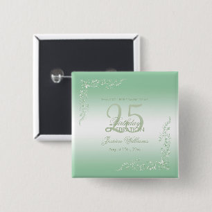 Macaron Carré 5 Cm Élégante décoration d'émeraude 25e anniversaire