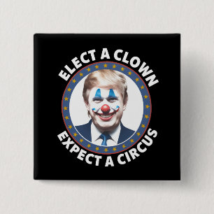 Macaron Carré 5 Cm Élisez un clown, attendez un cirque drôle de polit