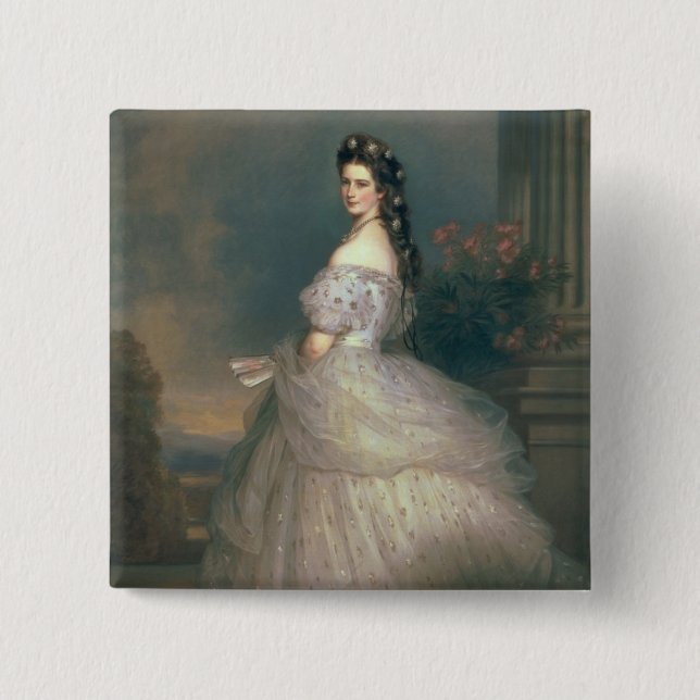 Macaron Carré 5 Cm Elizabeth de la Bavière (Devant)
